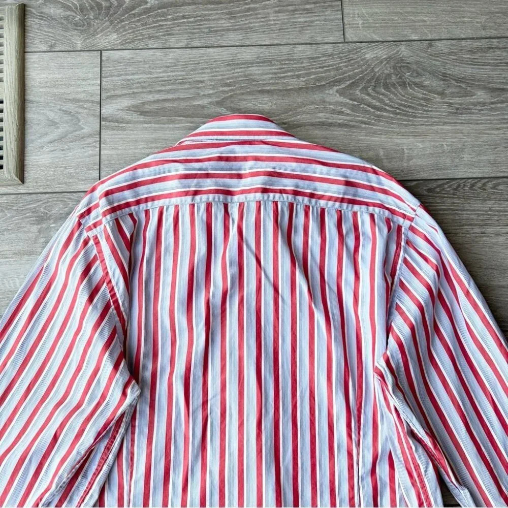 Report Collection Striped Pattern Paisley Pattern Cuffs Button Down Shirt - Picture 16 of 16